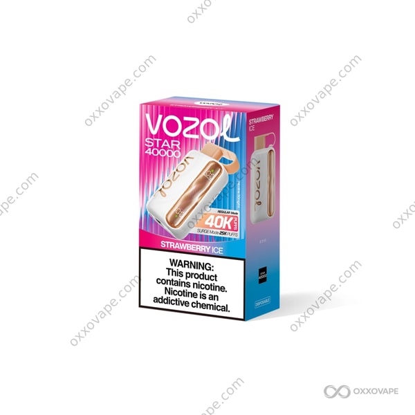 Vozol Star 40000 Strawberry Ice ripe strawberry menthol 40000 puffs disposable vape EU Warehouse