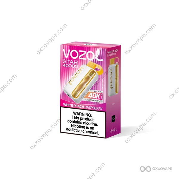 Vozol Star 40000 White Peach Raspberry elegant floral fruit blend 40000 puffs EU vape