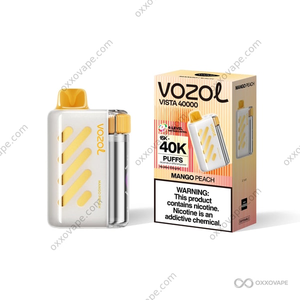 Vozol Vista 40000 Mango Peach flavor smooth all-day disposable vape