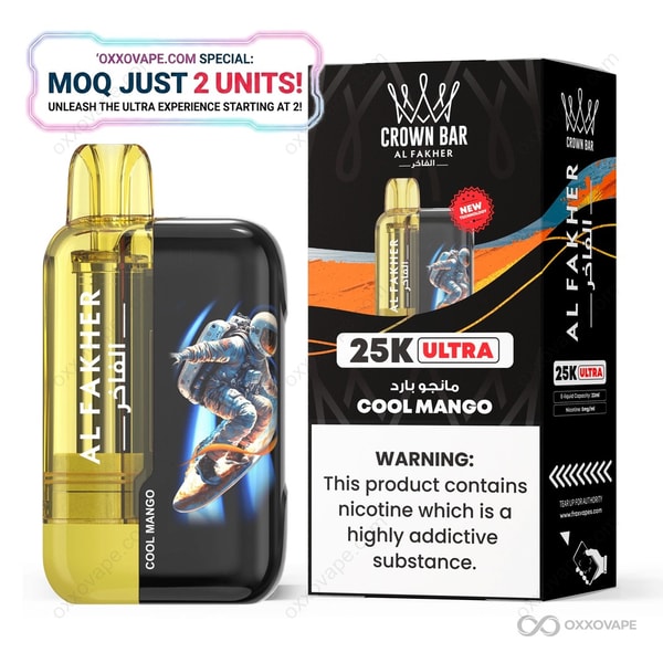 AL FAKHER Crown Bar 25000 Ultra Cool Mango Einweg-Vaporizer – tropische Mango mit kühlendem Ausatmen