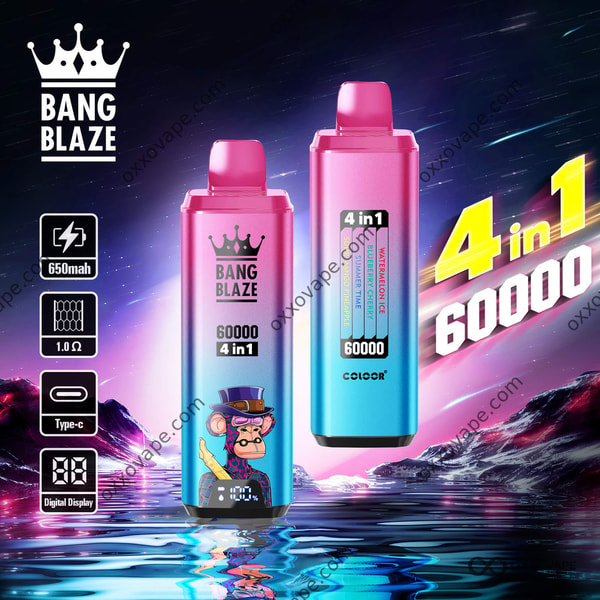 Bang Blaze 60000 4-in-1 Disposable Vape Watermelon Ice Blueberry Cherry Summer Time Sour Mango Pineapple