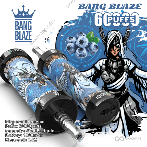 Bang Blaze 60000 trekjes Blue Razz wegwerpvape met zoete en scherpe blauwe frambozensnoepjessmaak