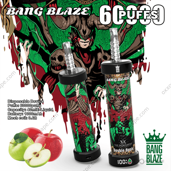 Bang Blaze 60000 trekjes Double Apple wegwerpdamp met dubbele smaakmix van groene en rode appel