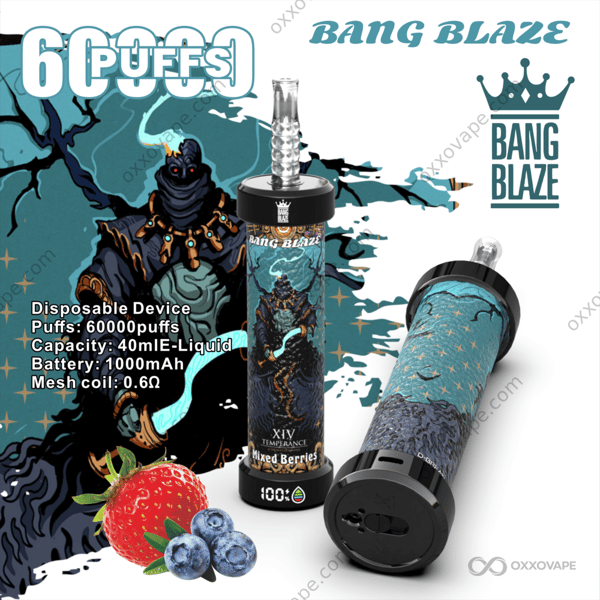 Bang Blaze 60000 soesjes Mixed Berries wegwerpvape met bosbessen, bramen, frambozenmengselsmaak
