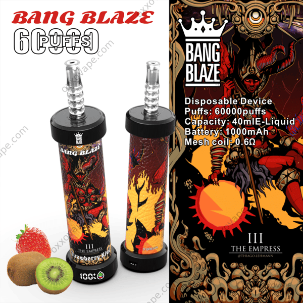 Bang Blaze 60000 soesjes Strawberry Kiwi wegwerpvape met tropische fruitmixsmaak