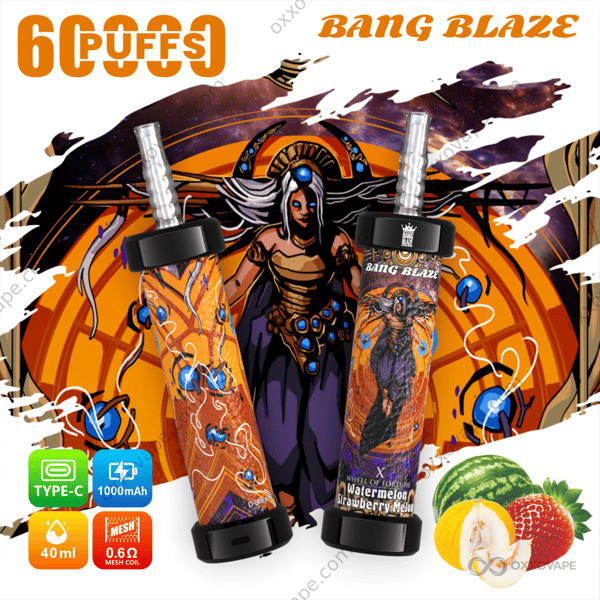 Bang Blaze 60000 soesjes Watermeloen Aardbei Meloen wegwerpvape met zomermeloenfruitmengsel