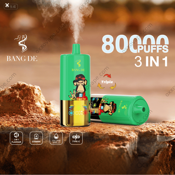 Bang DE 80000 Pod System Black Dragon Ice Sour Mango Pineapple Red Bull triple flavor combination