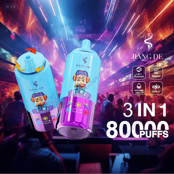 Bang DE 80000 Pod System Blueberry Ice Triple Melon Apple Grape triple flavor combination