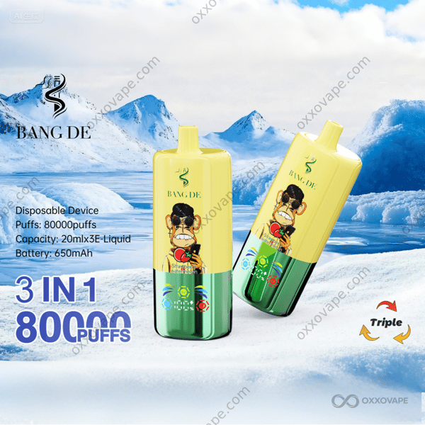 Bang DE 80000 Pod System Strawberry Watermelon Mixed Berry Lemon Peach triple flavor variant