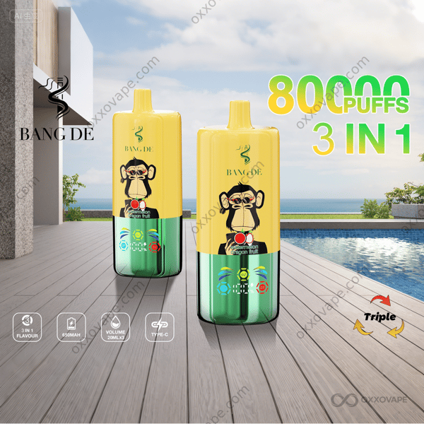 Bang DE 80000 Pod System Watermelon Dragon Fruit Mango Peach Strawberry Kiwi triple flavor