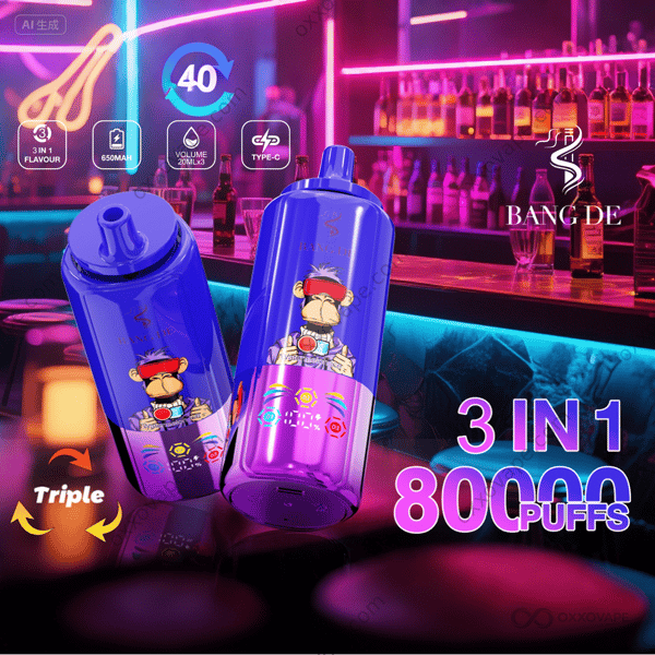 Bang DE 80000 Pod System Watermelon Ice Strawberry Ice Cream Kiwi Passion Fruit Guava triple flavor