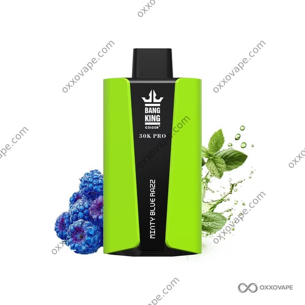 Bang King 30000 Pro Mint Blue Razz 30K puffs disposable vape cool raspberry flavor