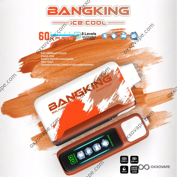 Bang King Ice Cool 60000 60K Puffs Tigers Blood Erdbeere Wassermelone Kokosnuss Einweg-Vaporizer