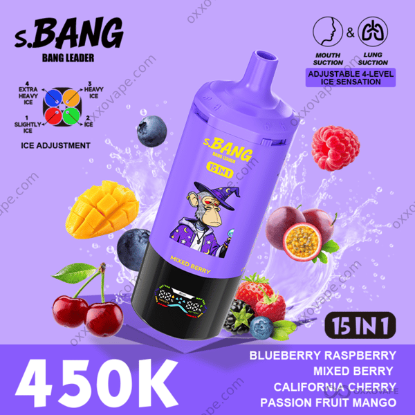 Bang Leader 450000 Puffs Blueberry Raspberry Mixed Berry California Cherry Passion Fruit Mango Flavor Set