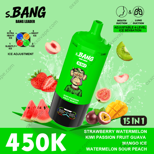 Bang Leader 450000 Puffs Strawberry Watermelon Kiwi Passion Fruit Guava Mango Ice Watermelon Sour Peach Flavor Set