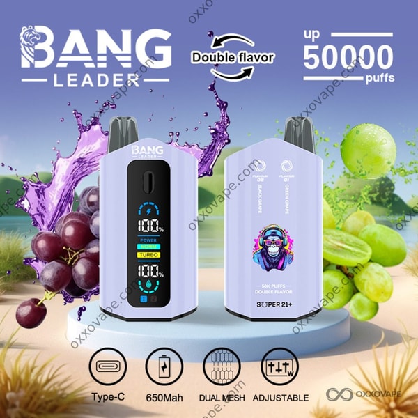 Bang Leader 50000 Black Grape und Green Grape Einweg-Vape mit zwei Geschmacksrichtungen
