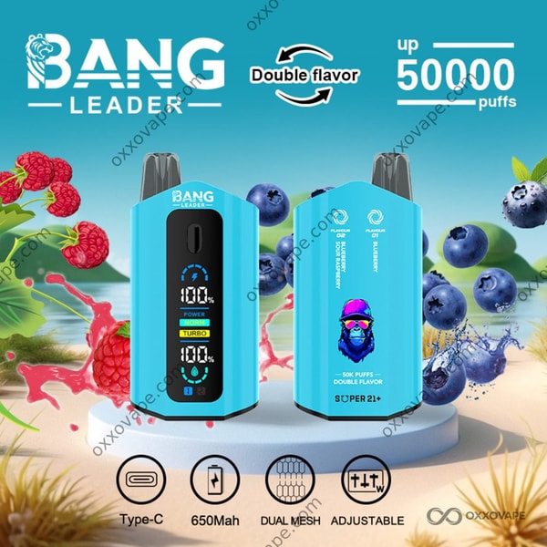 Bang Leader 50000 Blueberry Sour Raspberry und Blueberry Dual Flavour Einweg-Vape