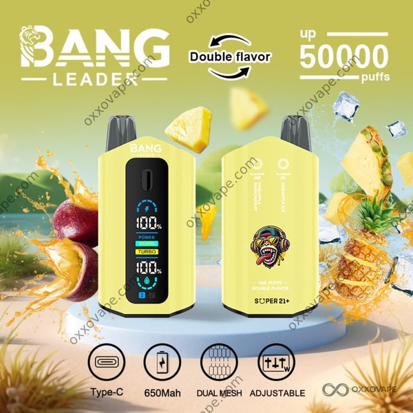 Bang Leader 50000 Ananas-Passionsfrucht- und Ananas-Eis-Einweg-Vape mit zwei Geschmacksrichtungen