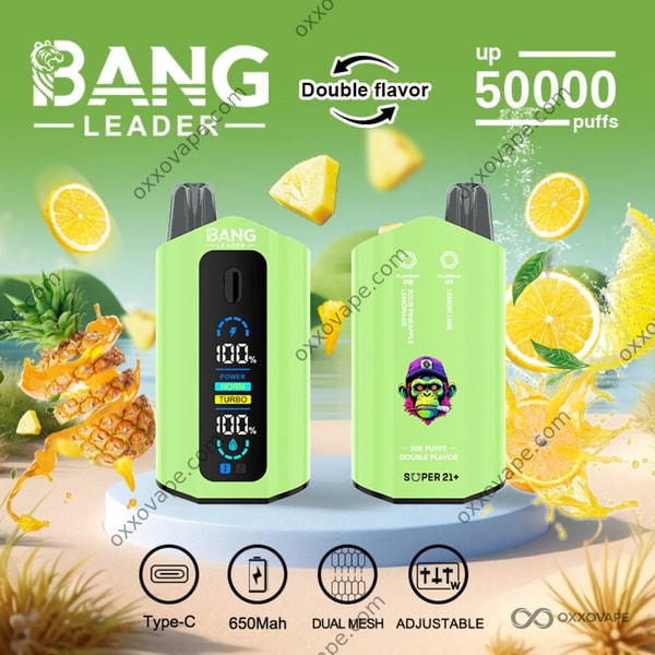 Bang Leader 50000 Einweg-Vape mit saurer Ananas-Limonade und Zitronen-Limette mit zwei Geschmacksrichtungen