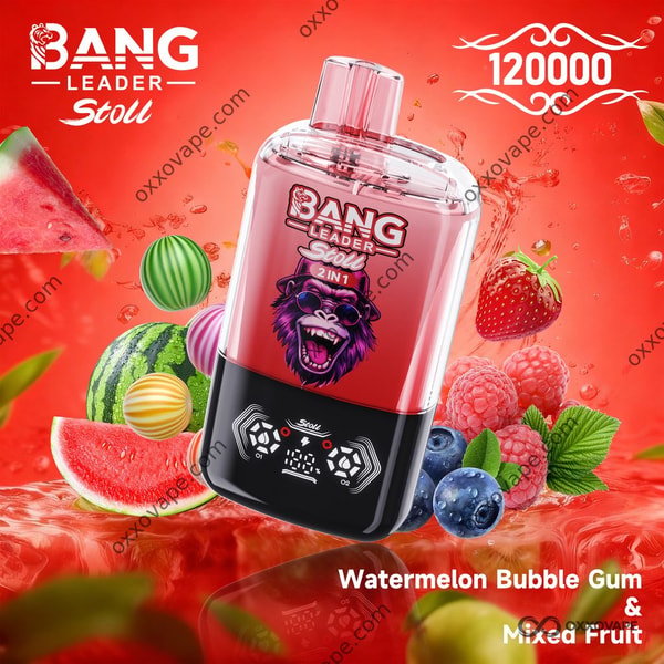 Bang Leader Stoll 120000 Wassermelonen-Kaugummi und gemischte Früchte, Einweg-Vaporizer mit zwei Geschmacksrichtungen