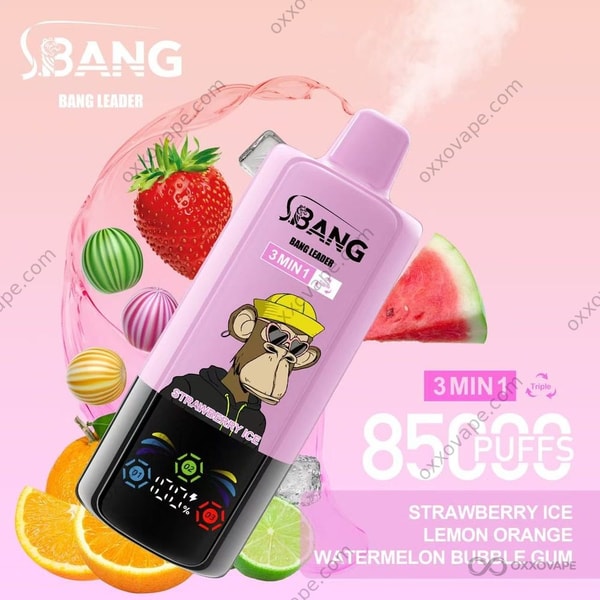 Bang Leader Triple 85000 Strawberry Ice Lemon Orange Watermelon Bubble Gum disposable vape