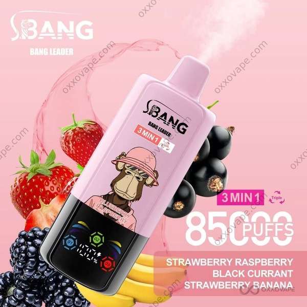 Bang Leader Triple 85000 Strawberry Raspberry Black Currant Strawberry Banana disposable vape