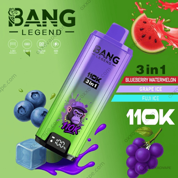 Bang Legend 110000 Puffs Blueberry Watermelon Grape Ice Fuji Ice triple flavor disposable vape