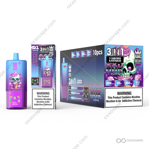 BangBox 80000 Double Grape Strawberry Mango Blueberry Sour Raspberry Ice 80K Puffs Disposable