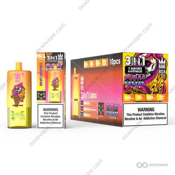 BangBox 80000 Lemon Lime Mango Peach Watermelon Blueberry Ice Triple Flavor 80K Puffs Disposable