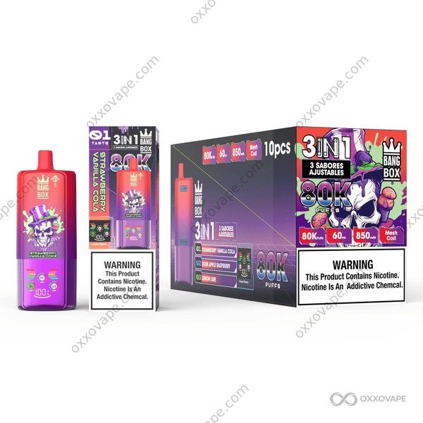 BangBox 80000 Strawberry Vanilla Cola Sour Apple Raspberry Lemon Lime Flavor Switch Vape