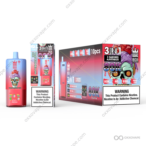 BangBox 80000 Watermelon Ice Red Bull Strawberry Kiwi 3-in-1 Flavor Switch 80K Disposable Vape