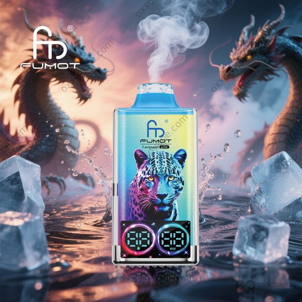 Fumot RandM Leopard 40000 Black Dragon Ice flavor disposable vape