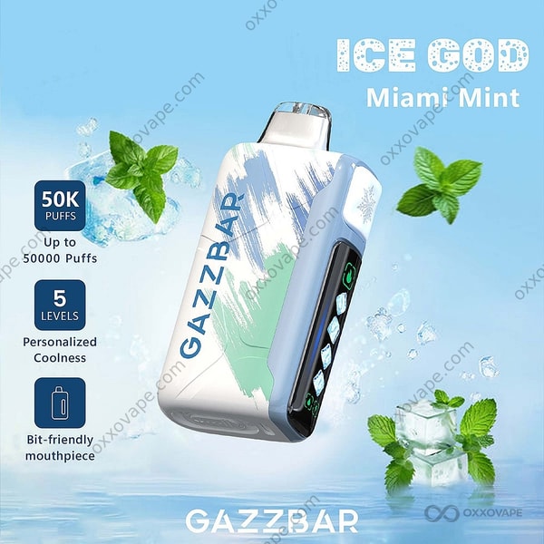 Gazzbar Ice God 50000 Miami Mint Flavor Disposable Vape