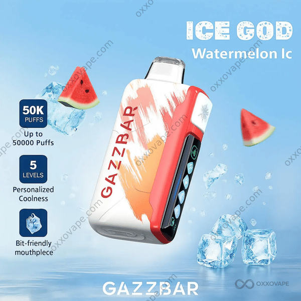 Gazzbar Ice God 50000 Watermelon Ice Flavor Disposable Vape