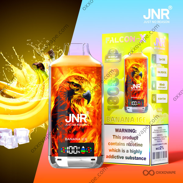JNR Falcon X 18000 Banana Ice flavour disposable vape 18000 puffs