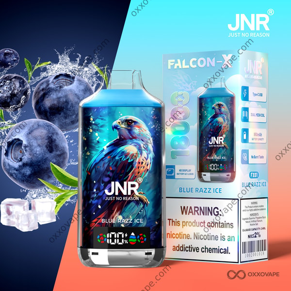 JNR Falcon X 18000 Blue Razz Ice flavour disposable vape 18000 puffs