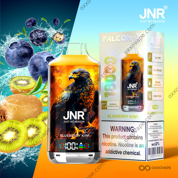 JNR Falcon X 18000 Blueberry Kiwi flavour disposable vape 18000 puffs