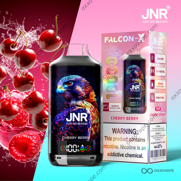 JNR Falcon X 18000 Cherry Berry flavour disposable vape 18000 puffs