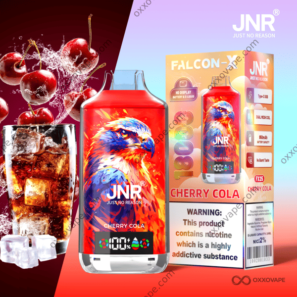 JNR Falcon X 18000 Cherry Cola flavour disposable vape 18000 puffs