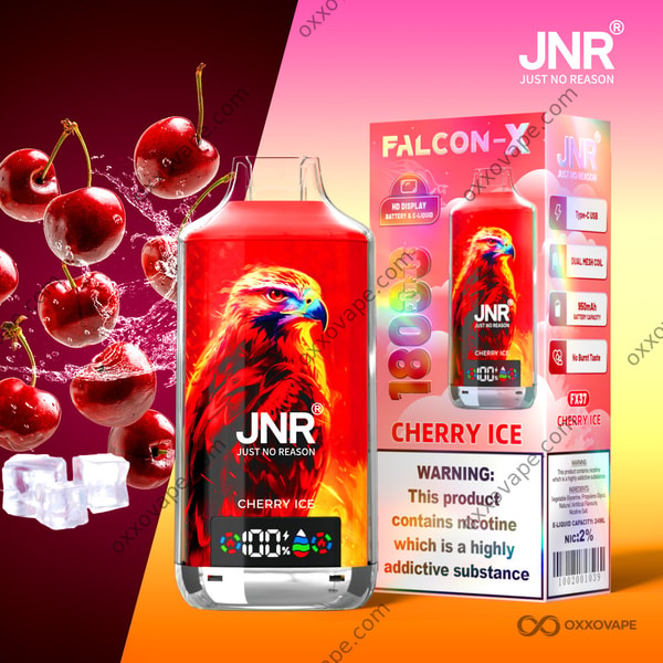 JNR Falcon X 18000 Cherry Ice flavour disposable vape 18000 puffs