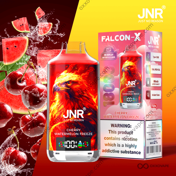 JNR Falcon X 18000 Cherry Watermelon Freeze flavour disposable vape 18000 puffs