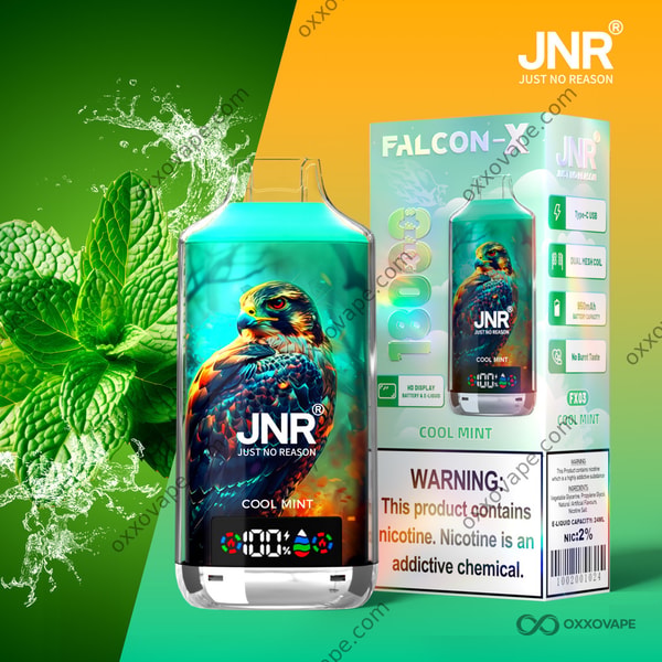 JNR Falcon X 18000 Cool Mint flavour disposable vape 18000 puffs