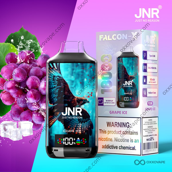 JNR Falcon X 18000 Grape Ice flavour disposable vape 18000 puffs