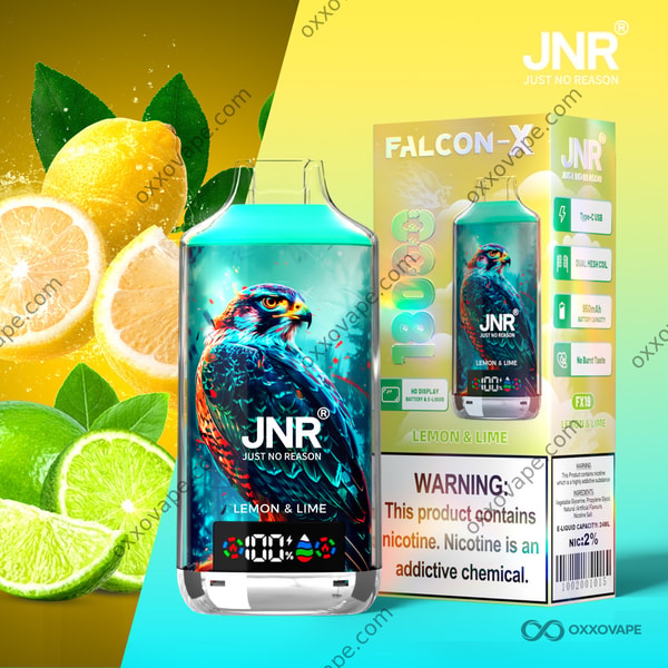JNR Falcon X 18000 Lemon and Lime flavour disposable vape 18000 puffs