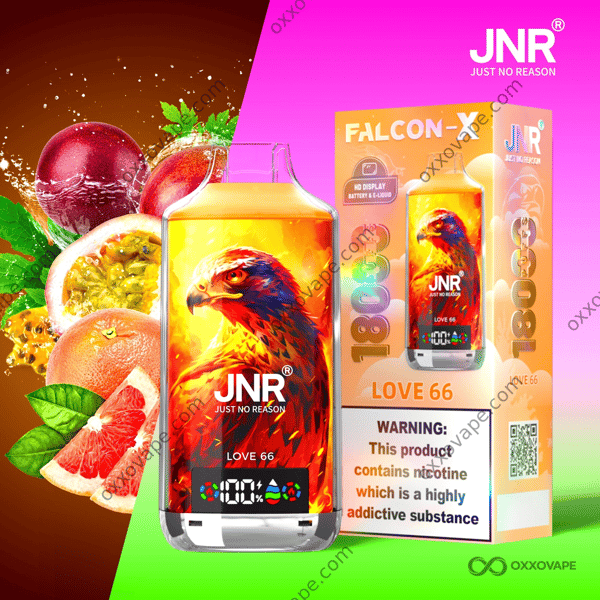 JNR Falcon X 18000 Love 66 flavour disposable vape 18000 puffs