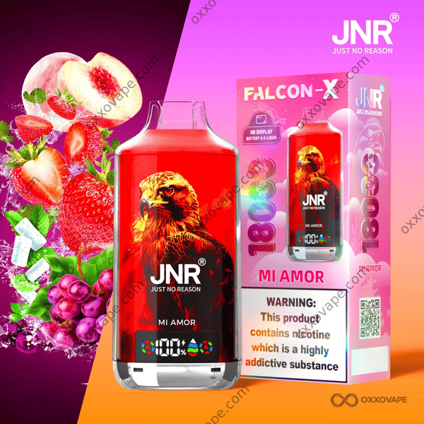 JNR Falcon X 18000 Mi Amor flavour disposable vape 18000 puffs