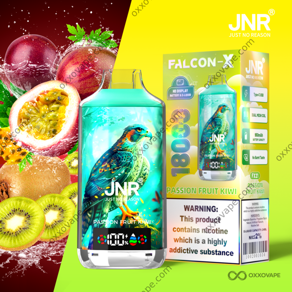 JNR Falcon X 18000 Passion Fruit Kiwi flavour disposable vape 18000 puffs