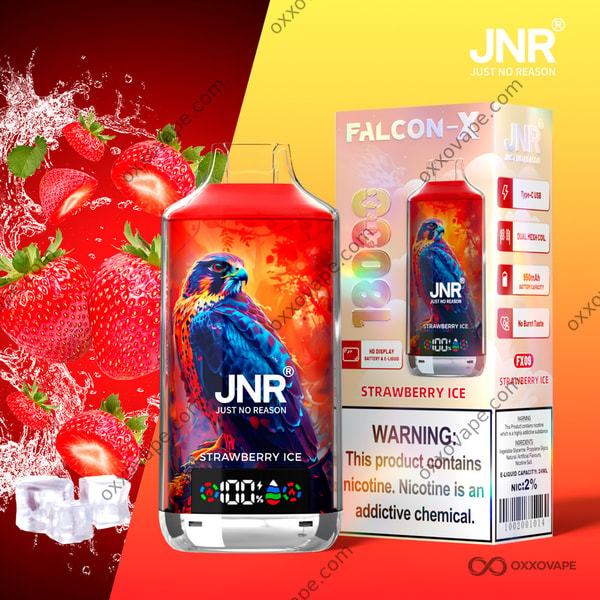 JNR Falcon X 18000 Strawberry Ice flavour disposable vape 18000 puffs