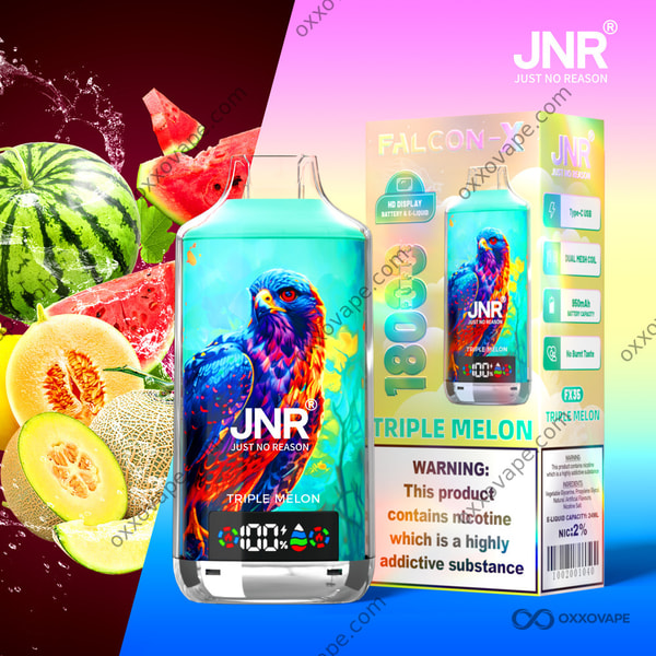 JNR Falcon X 18000 Triple Melon flavour disposable vape 18000 puffs