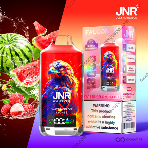 JNR Falcon X 18000 Watermelon Lychee flavour disposable vape 18000 puffs